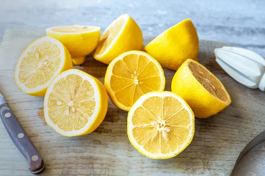 Toddler slices finger on 11 inch cleaver then touches lemons